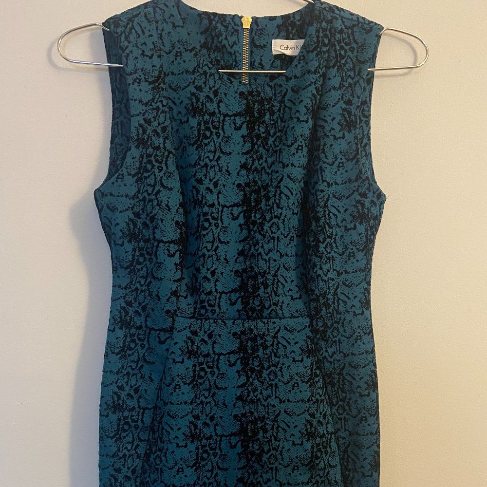 calvin klein blue turquoise dress, size XS